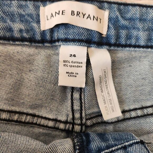 Lane Bryant Ombre Fringe Denim Jean Shorts Plus Size 24 - Picture 5 of 5